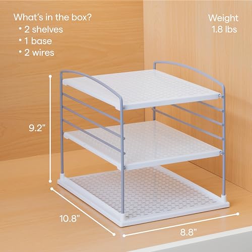 YouCopia UpSpace Adjustable Box Organizer for Foil Wrap and Kitchen Cabinet Storage, Original, White