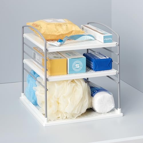 YouCopia UpSpace Adjustable Box Organizer for Foil Wrap and Kitchen Cabinet Storage, Original, White