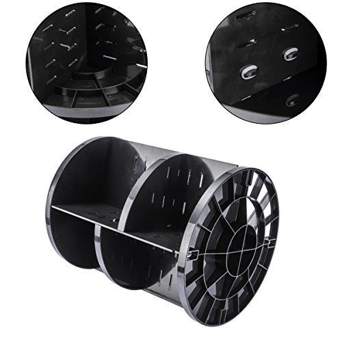 sanipoe 360 Rotating Makeup Organizer, DIY Adjustable Makeup Carousel Spinning Holder Storage Rack, Large Capacity Make up Caddy Shelf Cosmetics Organizer Box, Great for Countertop, Black