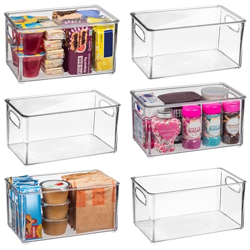 ClearSpace Plastic Pantry Organization and Storage Bins with Lids – Perfect Kitchen Organization or Kitchen Storage – Fridge Organizer, Refrigerator Organizer Bins, Cabinet Organizers