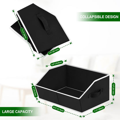 homsorout Closet Organizer Bins, 6 Pack Trapezoid Storage Bins, Closet Storage Baskets with Handle, Closet Organizers and Storage Cubes, Shelf Baskets for organizing Home, Office, Black