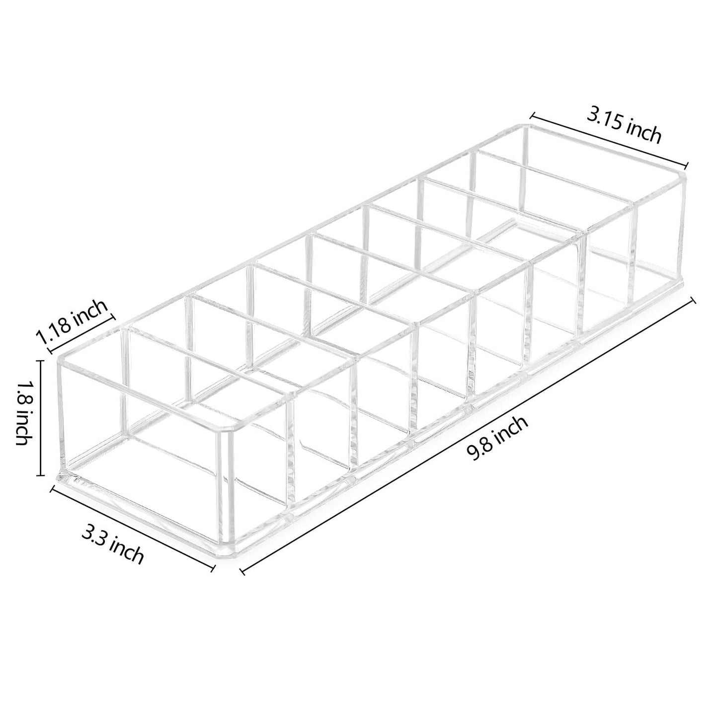 HBlife Clear Acrylic Makeup Compact Organizer, 8 Spaces Vanity Organizer Stand Eyeshadow Pallet Storage for Lipstick Bronzer Powder Highlighter, Skincare Cosmetic Display Cases for Bathroom